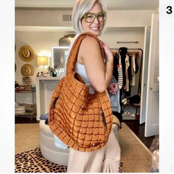 Free People Quilted Carryall Golden Sunrise - Picture 8 of 12